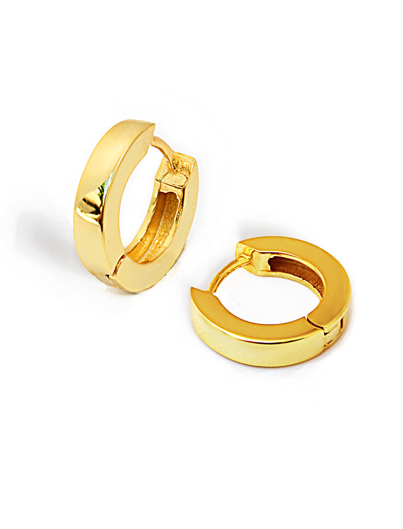 ESSENTIAL 18K Gold Over Sterling Silver Small Huggies Earrings