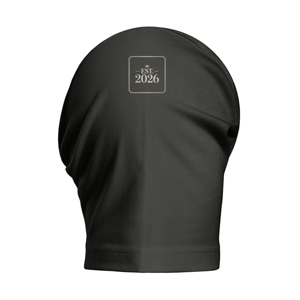 Stylio black heavyweight cotton t-shirt with dropped shoulders and a relaxed silhouette, featuring an "EST. 2026" graphic on the upper back.