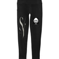 Stylio black high-rise 7/8 leggings with a panda graphic and side pocket. Made from polyester and spandex.