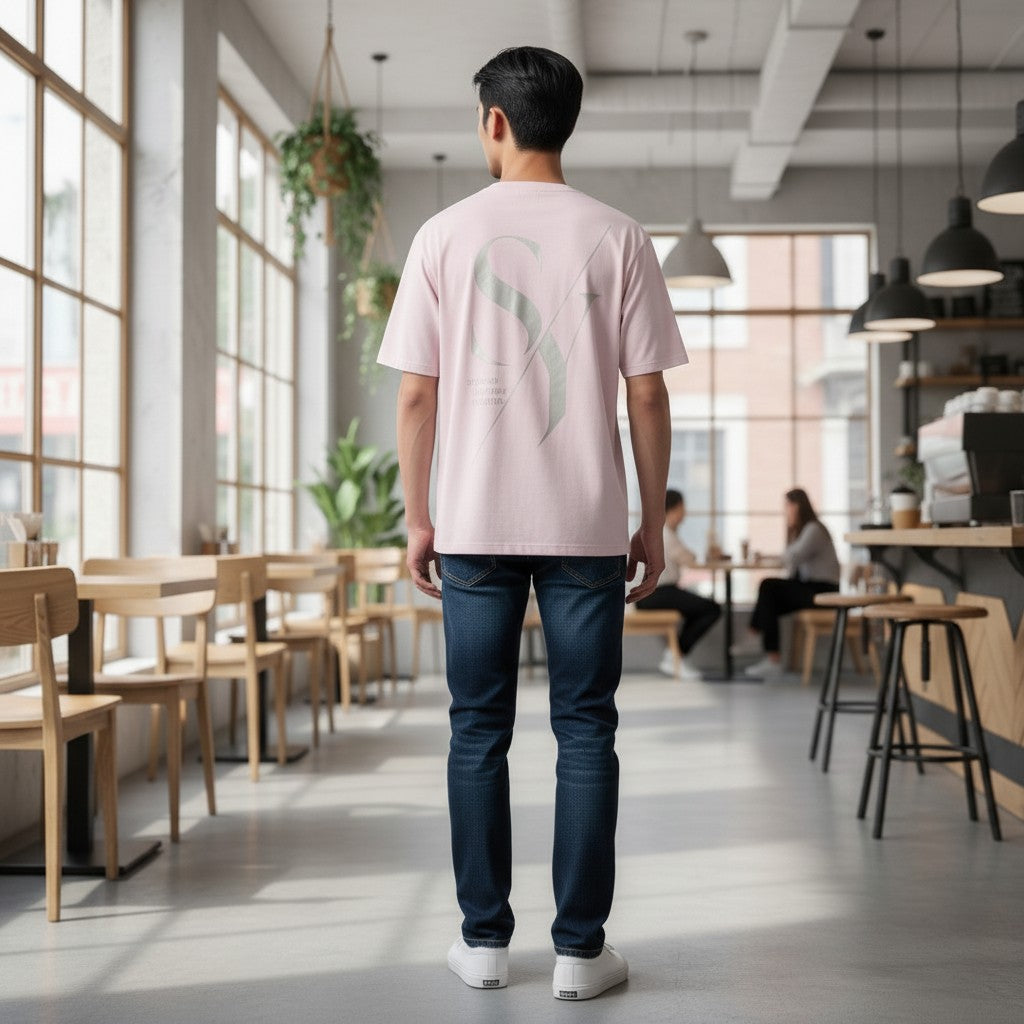 Stylio light pink cotton t-shirt with