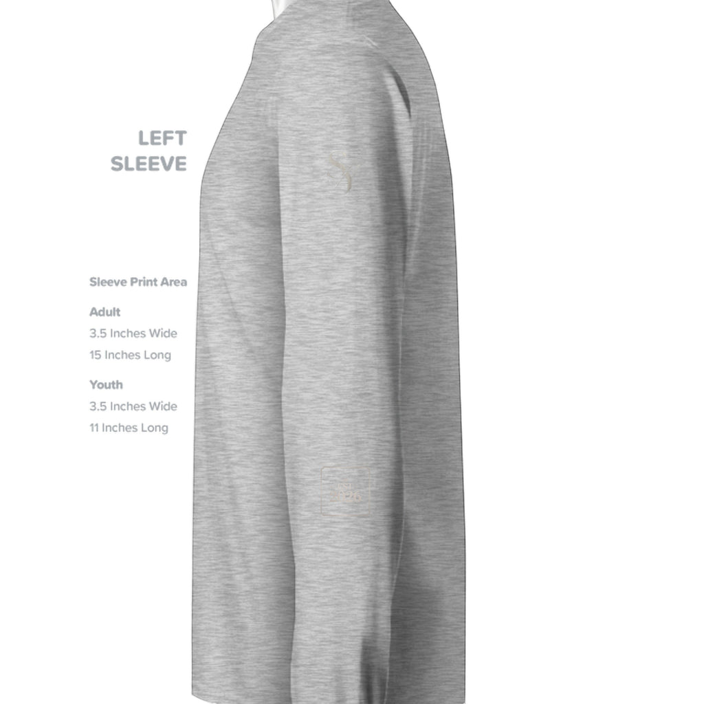Stylio grey 100% cotton long-sleeve t-shirt with ribbed cuffs and crew neck. Standard fit.