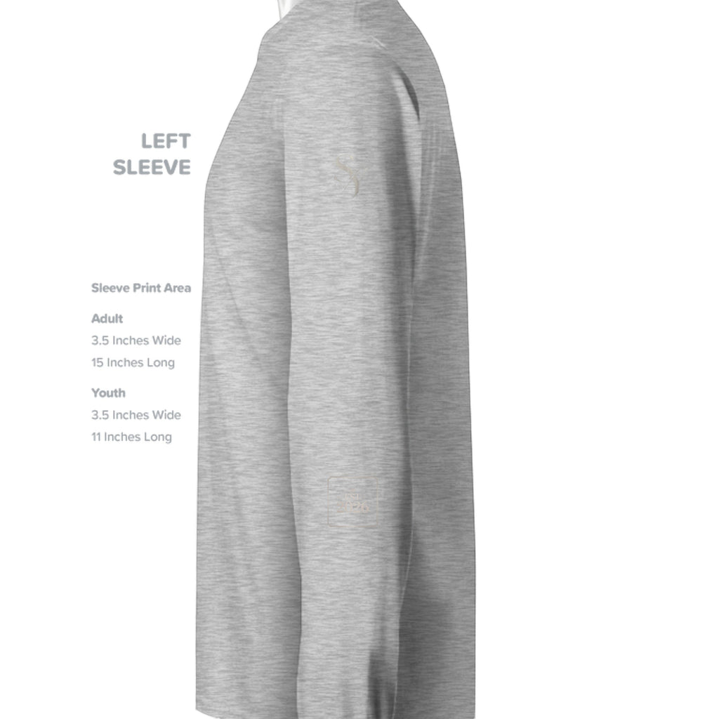 Stylio grey 100% cotton long-sleeve t-shirt with ribbed cuffs and crew neck. Standard fit.