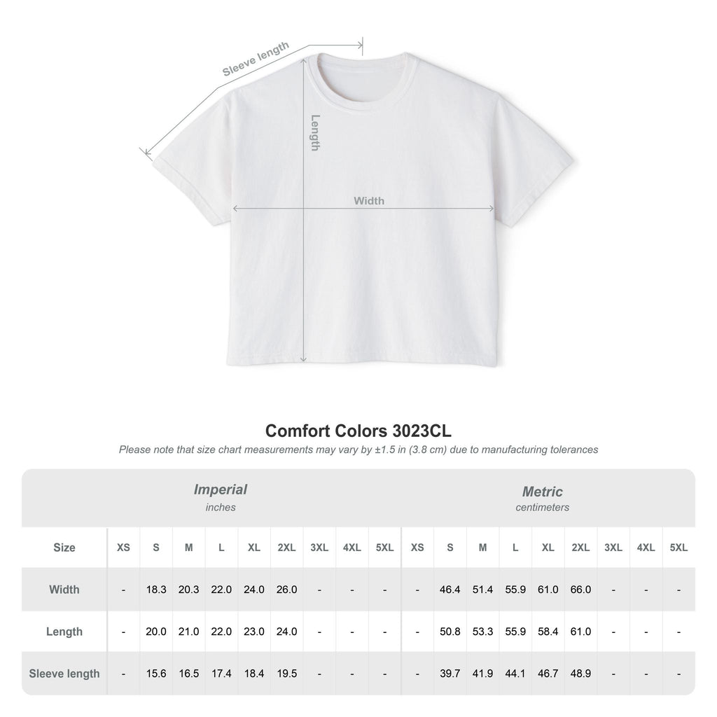 Stylio white pigment-dyed cotton boxy tee with panda graphic on back, size chart included.